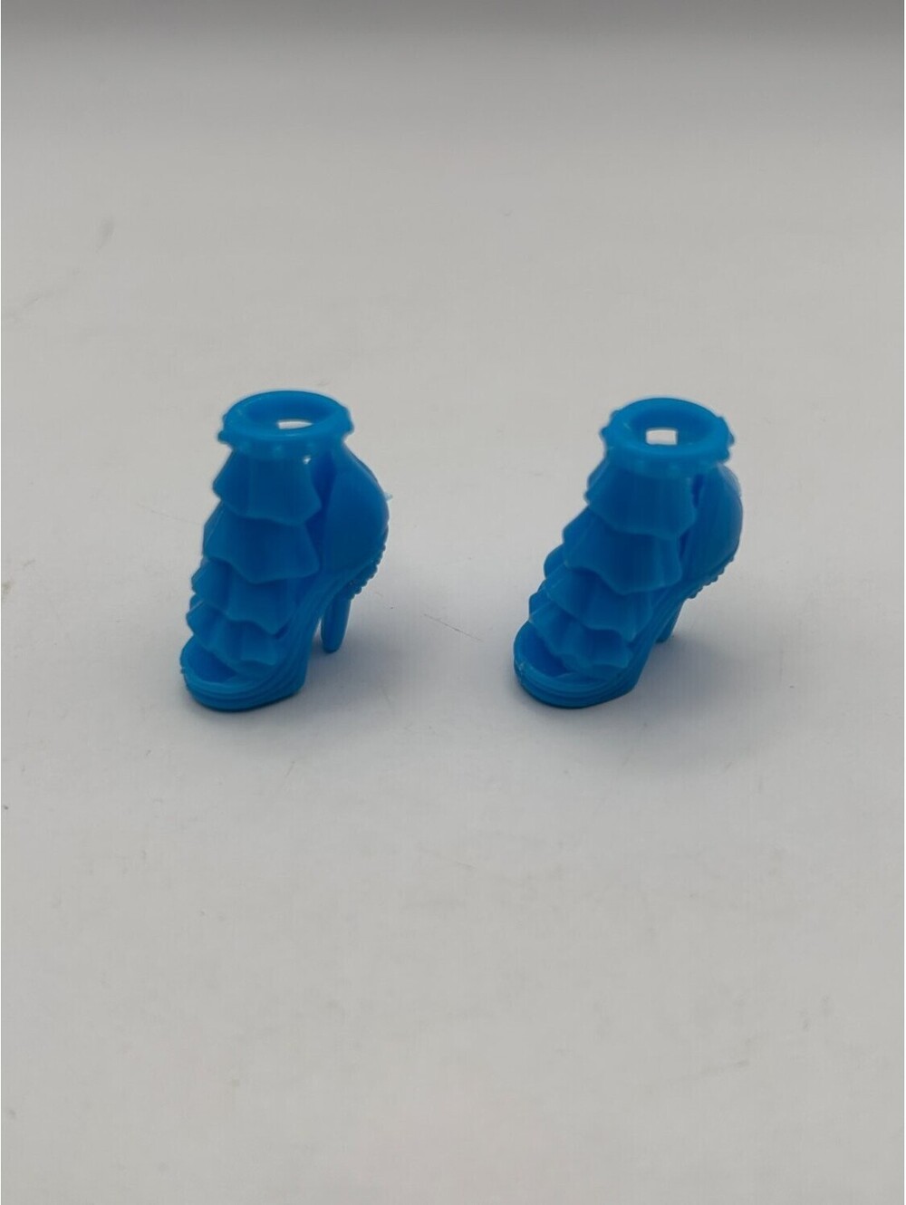 Monster High Ghoulia Yelps Blue Ruffle Platform Peep Toe Doll Shoes 11-inch Pair